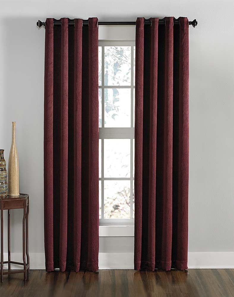 Curtainworks Lenox Grommet Curtain 50" x 95", Wine, Adult