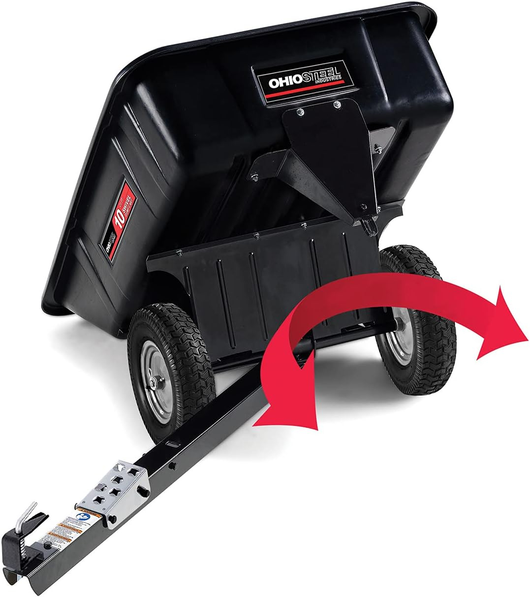 Ohio Steel 3040P-SD 10 Cubic Foot Poly Swivel Tractor & Mower Dump Cart