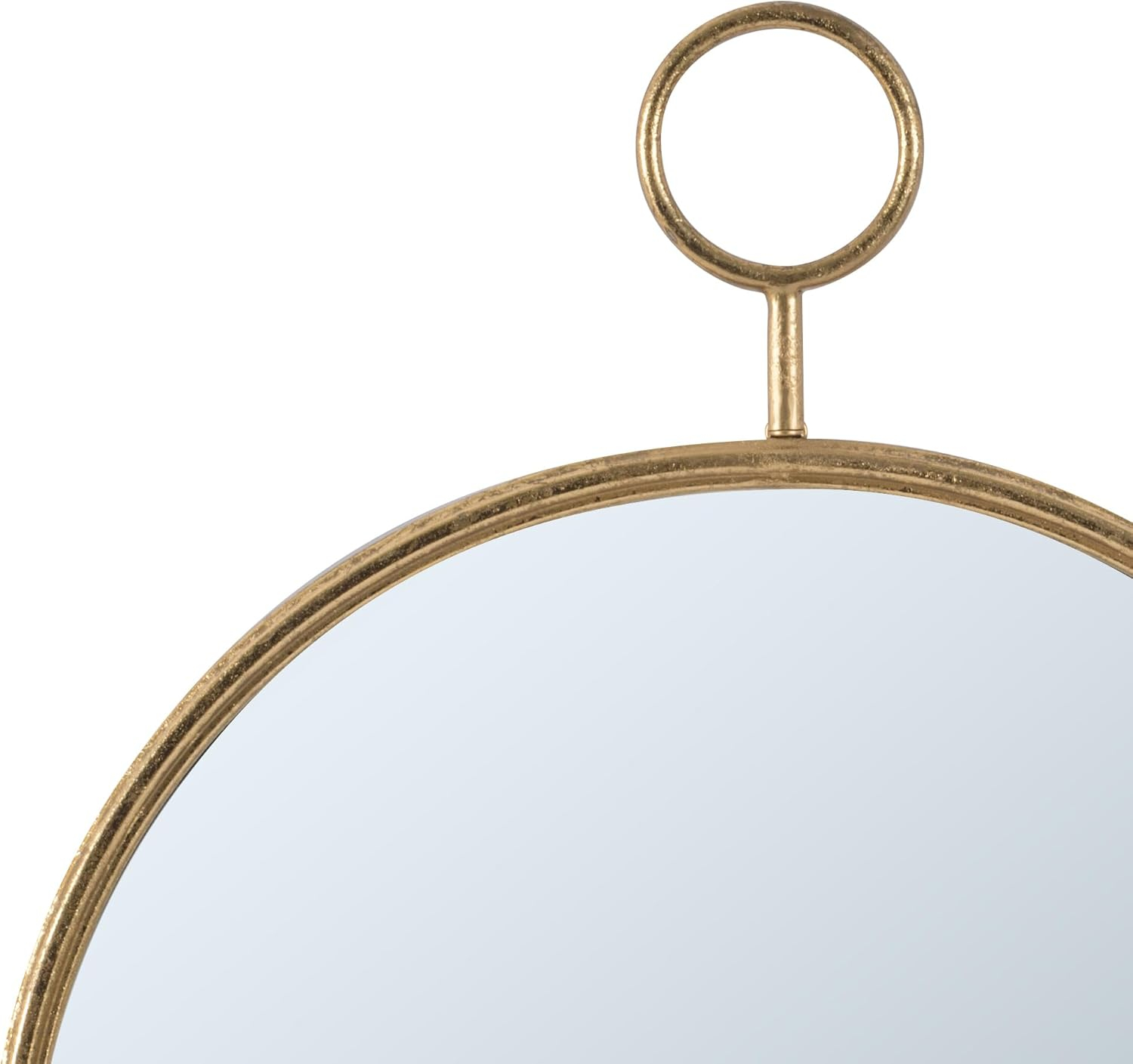 Benjara Oval Shape Metal Frame Wall Mirror, Small, Gold