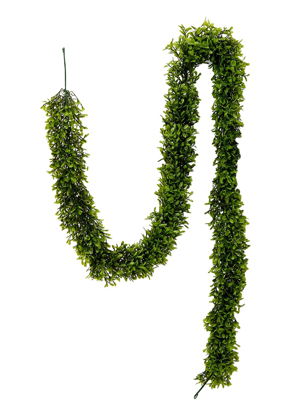 Serene Spaces Living Artificial Green Boxwood Garland - Ideal for Decorating Windows at Parties or Events, Measures 5.5 Feet Long