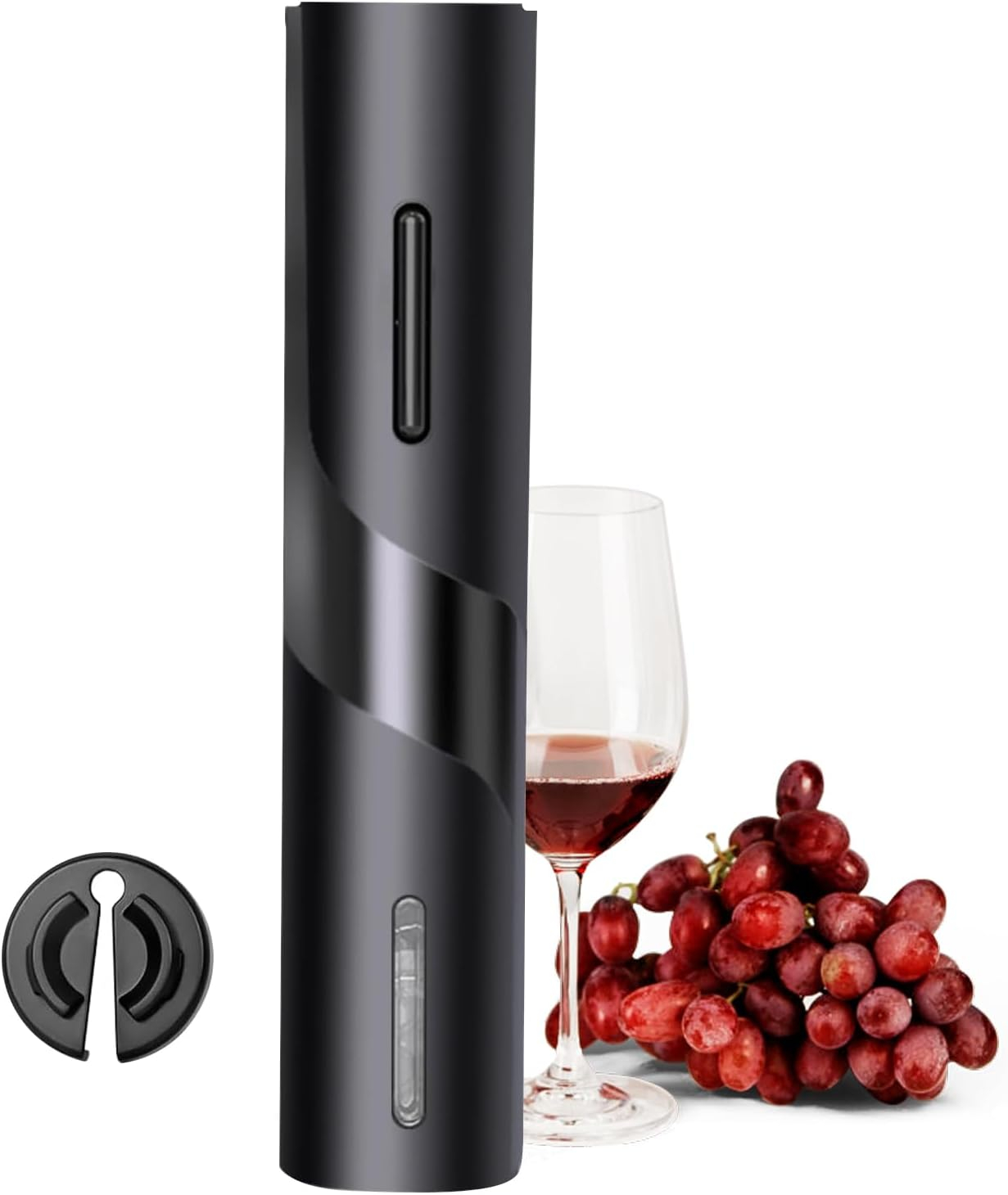 Electric Wine Opener, Automatic Corkscrews Wine Bottles Openers with Foil Cutter, Battery Operated Wine Bottles Openers for Wine Lovers in Home Kitchen Party Bar Outdoor - Black