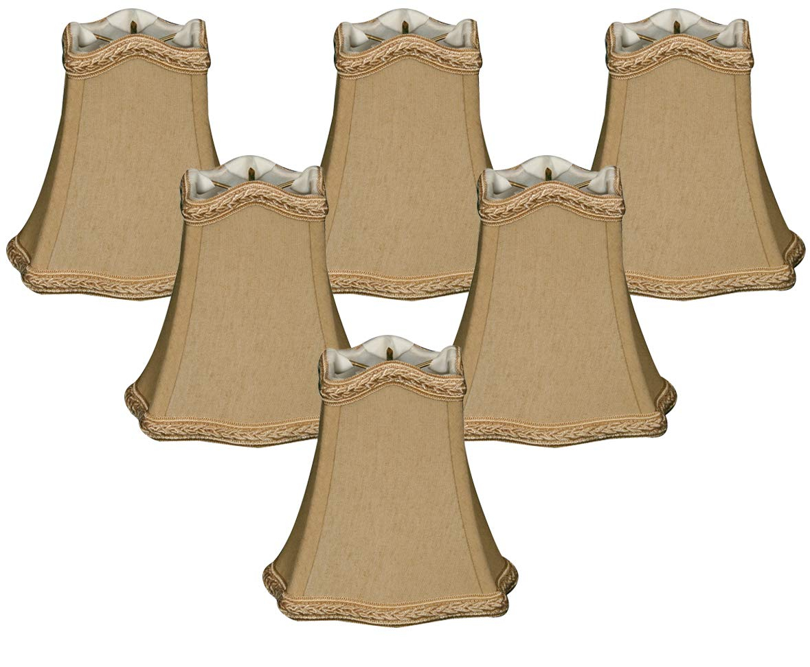 Royal Designs, Inc. Decorative Trim Hexagon Empire Chandelier Shade CS-508AGL-6, Antique Gold, 2.5 x 5 x 4.5, Pack of 6