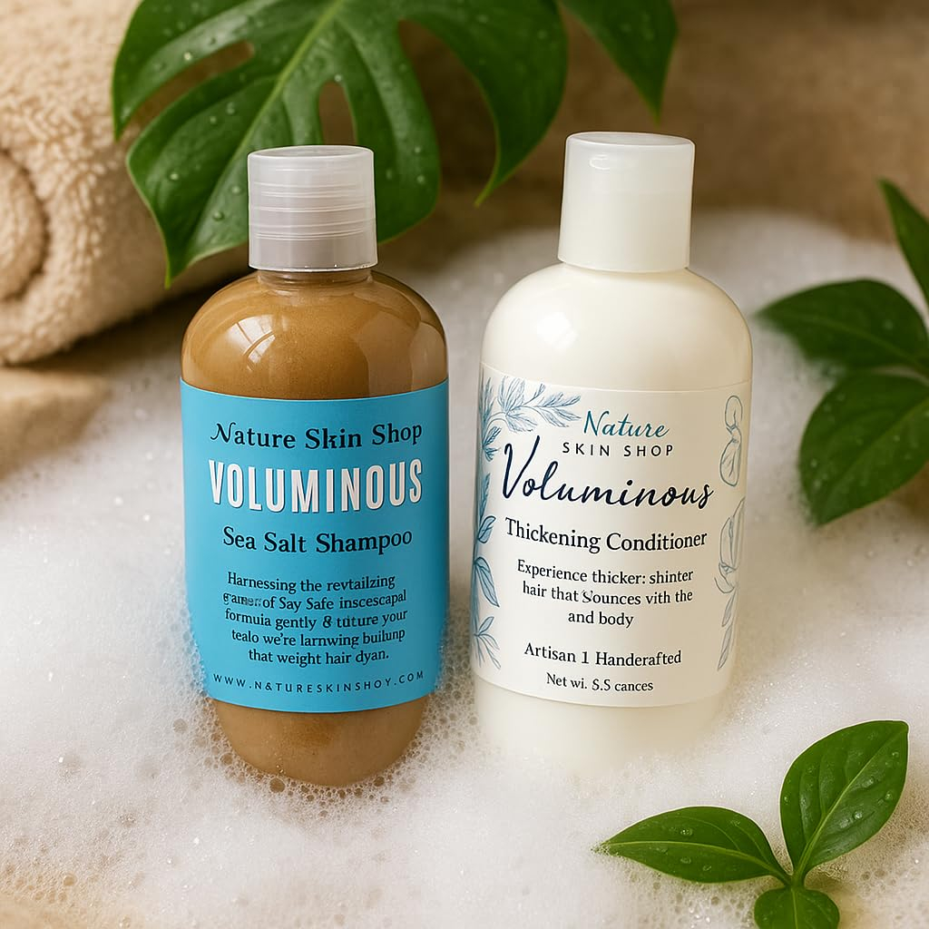 Champú y Acondicionador Espesante con Sal Marina Voluminoso