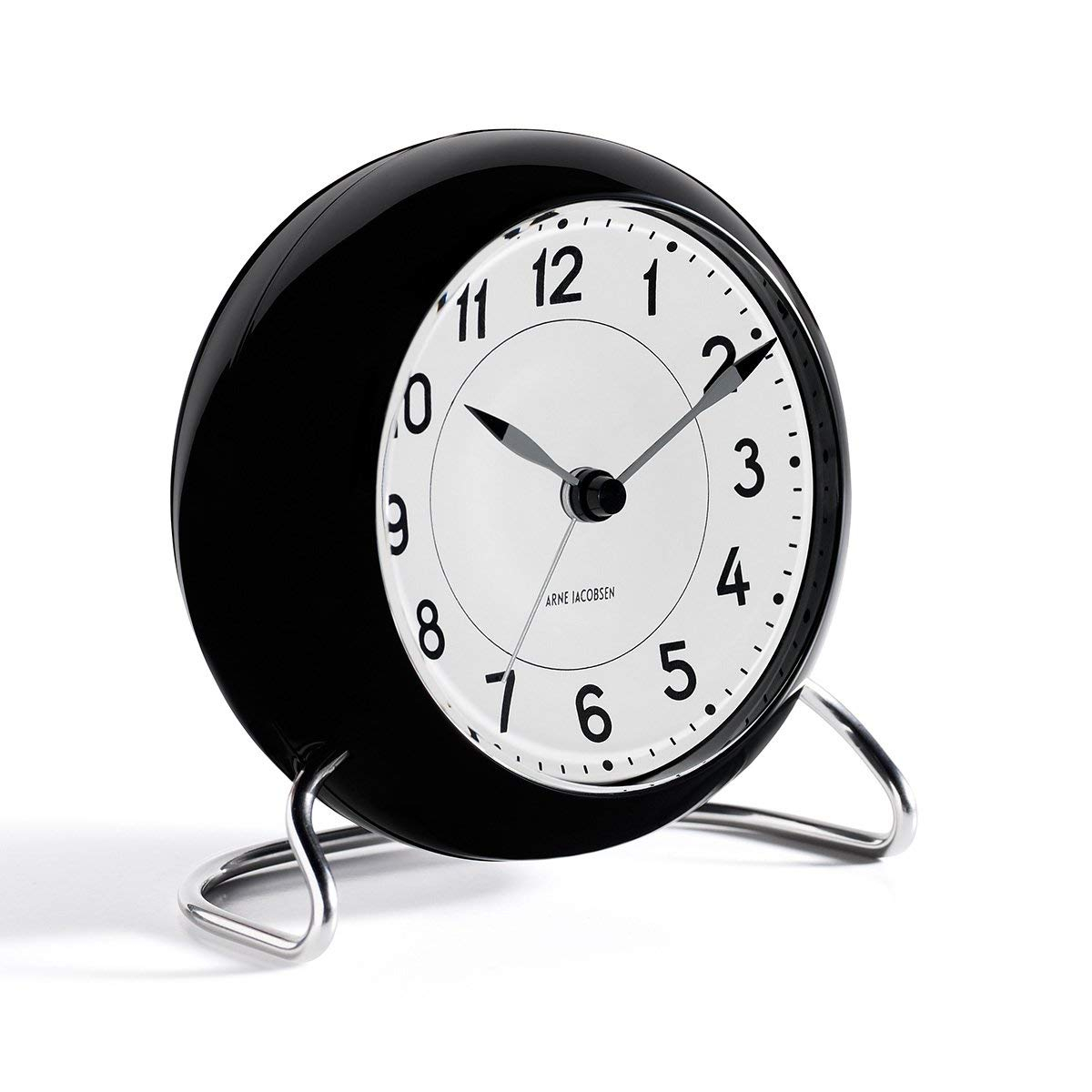 Black and White Analog Electric Alarm Tabletop Clock