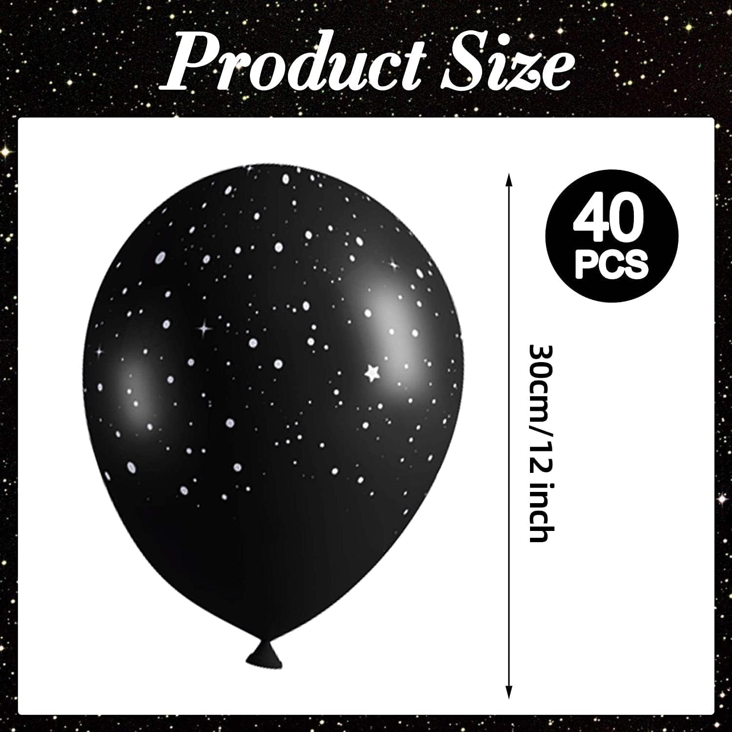 40Pcs Galaxy Balloons for Boys Galaxy Birthday Party Decorations Outer Space Themed Party Supplies Black Star Latex Balloon Garland Black and White Balloons for Kids