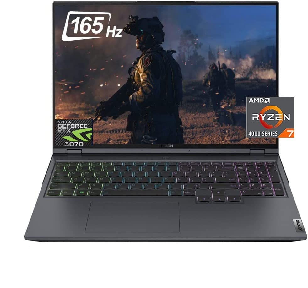 Lenovo Legion 5 Pro 16" QHD 165Hz Gaming Laptop, AMD Ryzen 7 5800H, 64GB RAM, 2TB PCIe SSD, NVIDIA GeForce RTX 3070, Backlit Keyboard, 720P Webcam, Grey, Win 11 Pro, 32GB Hotface USB Card (Renewed)