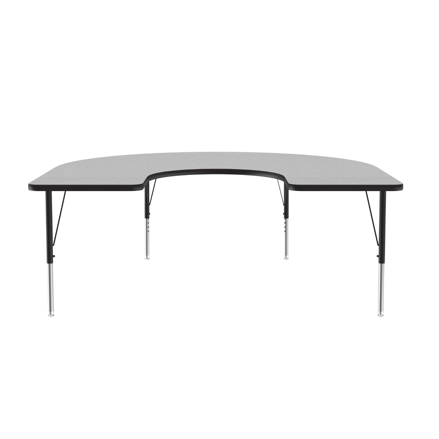 Gray Horseshoe Shaped Adjustable Height Particle Board Activity Table