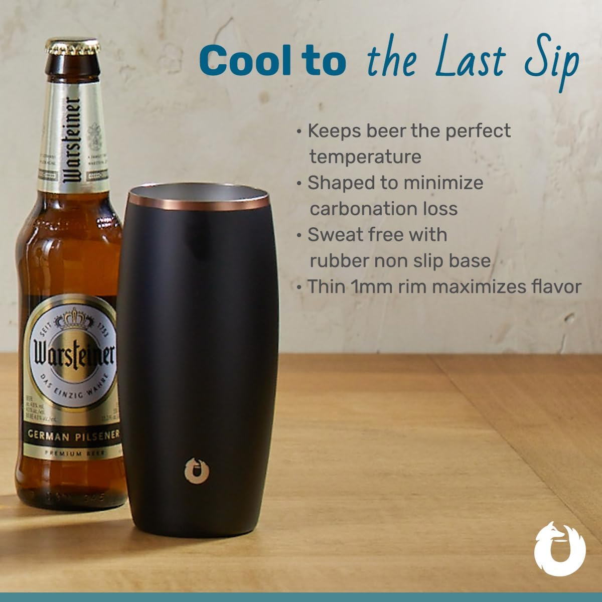 SNOWFOX Premium Vacuum Insulated Stainless Steel Beer Glass, Home Bar Accessories, Elegant Bartending, Lightweight Pint Glasses, Sleek Drinkware, Frosty Beverages Stay Cold, 18oz, Set of 2, Mermaid