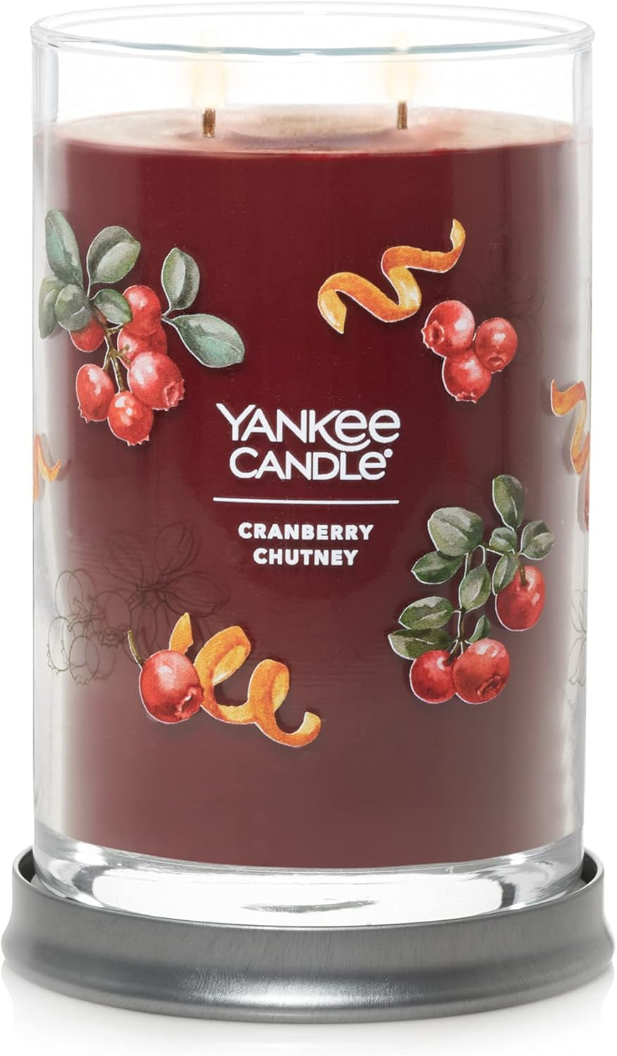 Yankee Candle Cranberry Chutney Scented, Signature 20oz Large Tumbler 2-Wick Candle, Over 60 Hours of Burn Time