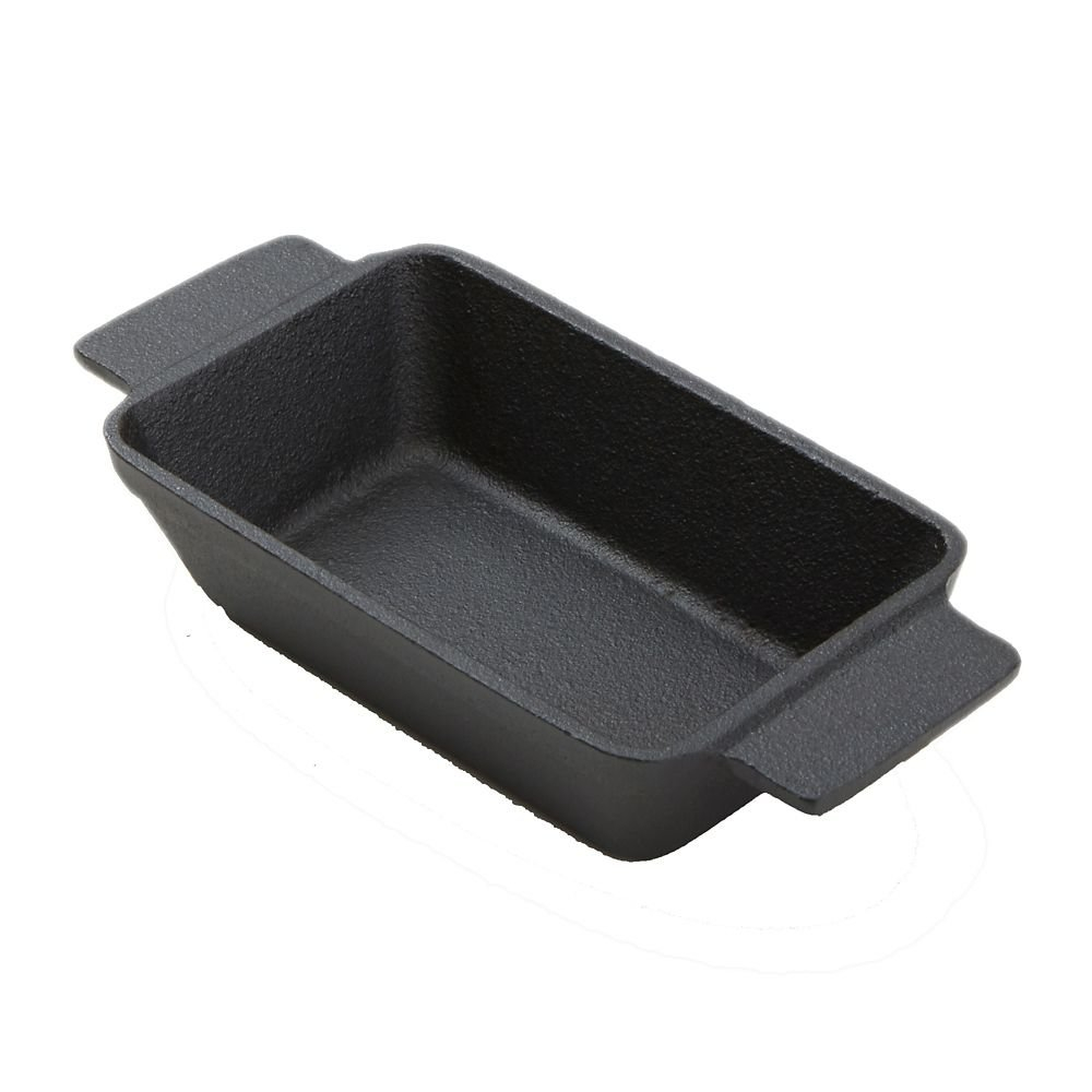 Black Cast Iron Rectangular Casserole Dish with Handles