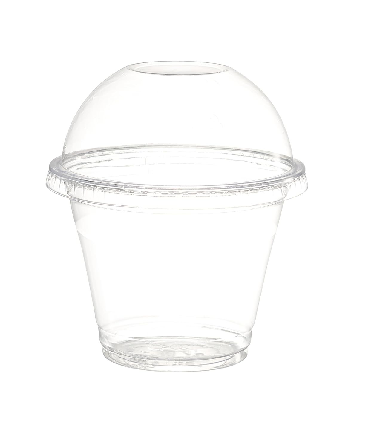 GUSTO [9 oz. - 50 Count Clear Plastic Cups With Dome Lids (No Hole), Fruit Cups with Lids for Party - Perfect for Smoothies, Milkshakes, and To-Go Beverages - (Formerly Comfy Package)