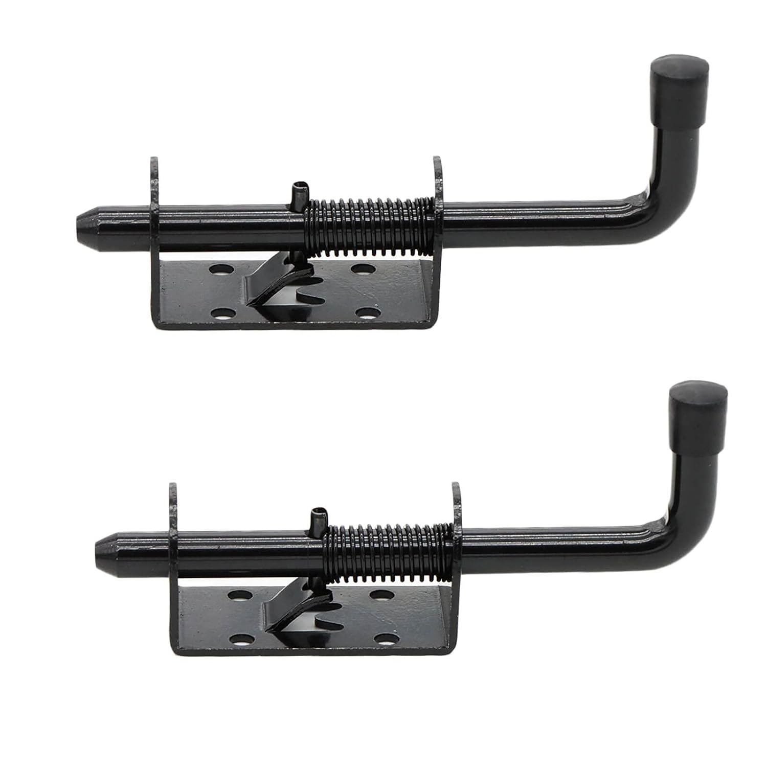 5 Inch Spring Loaded Latch Bolt, Heavy Duty Spring Loaded Latch Pin Door Lock,1/2" Pin Shed (2, Black)