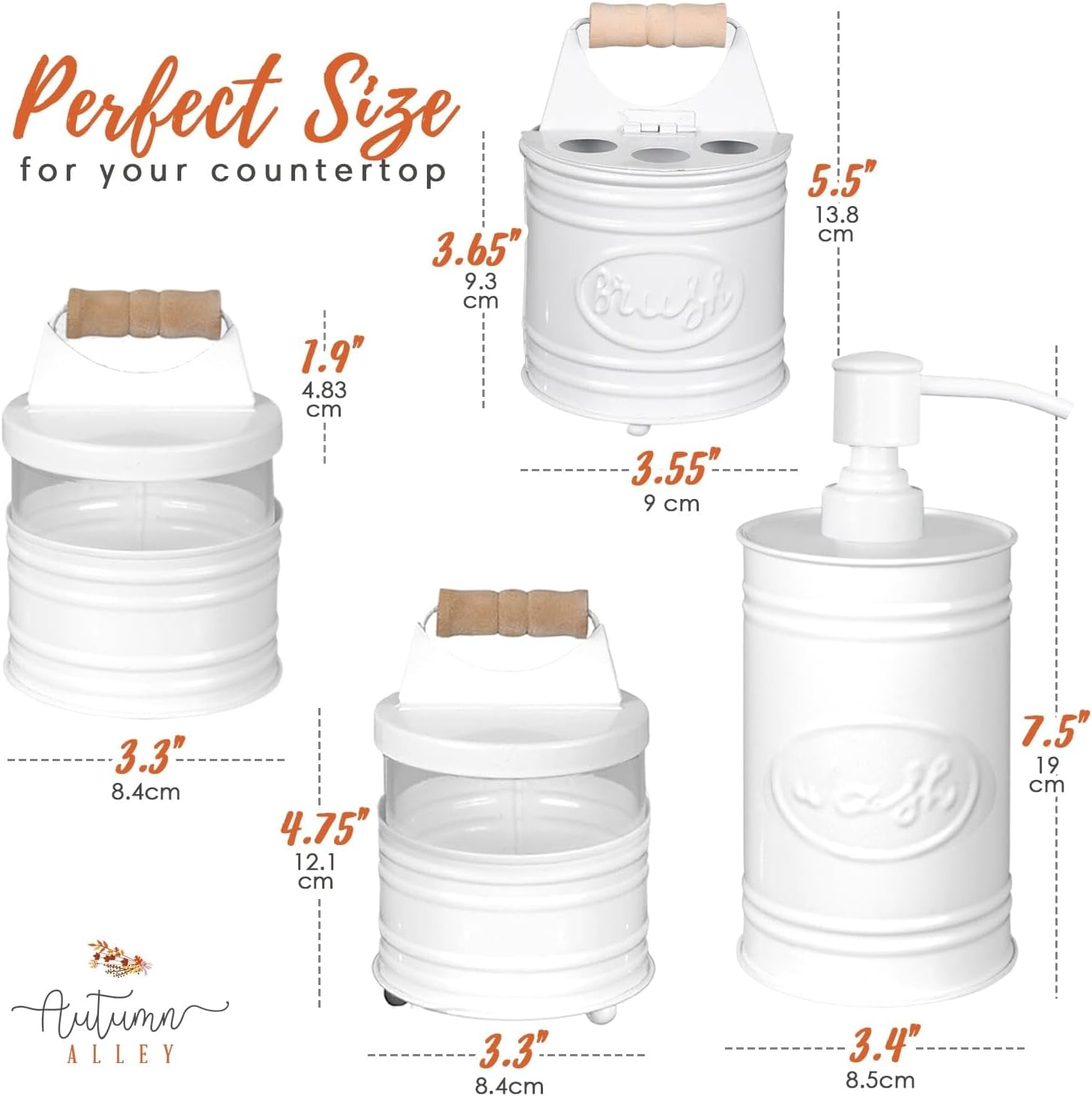 Autumn Alley Farmhouse 4 Pc. White Bathroom Accessories Set