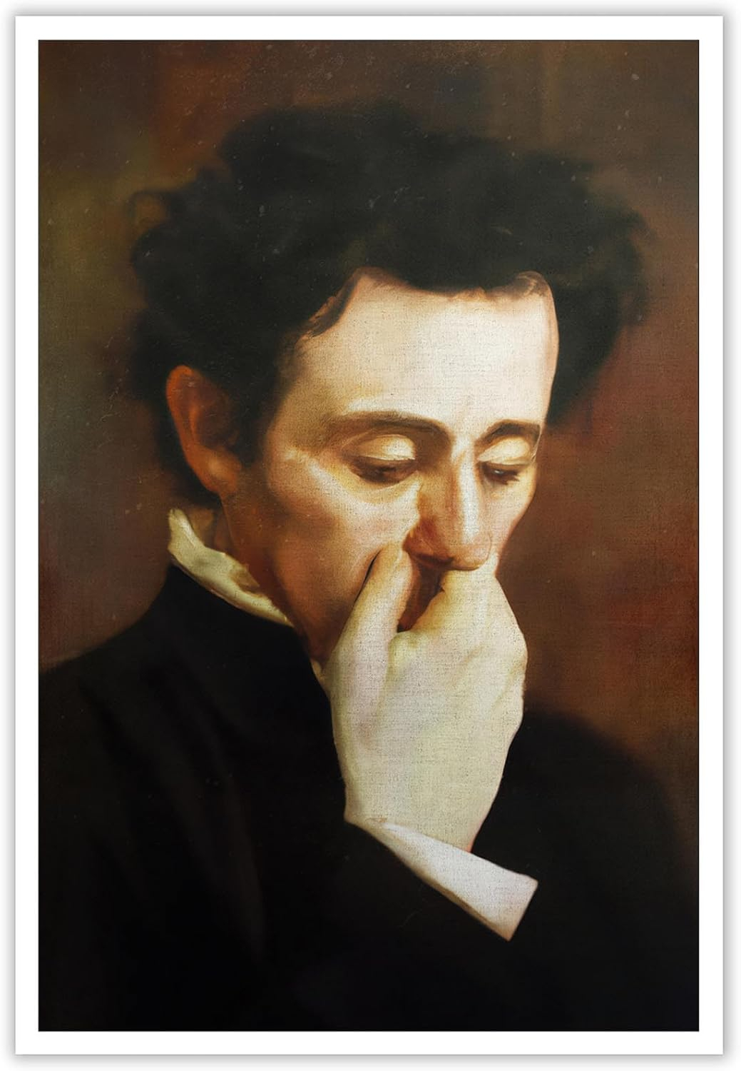 JDNWKBBS Funny Bathroom Canvas Wall Art Humorous Classical Oil Painting Man Covering Nose Posters Vintage Toilet Pictures Prints Rustic Farmhouse Wall Decor for Bathroom Restroom 12x16in Unframed