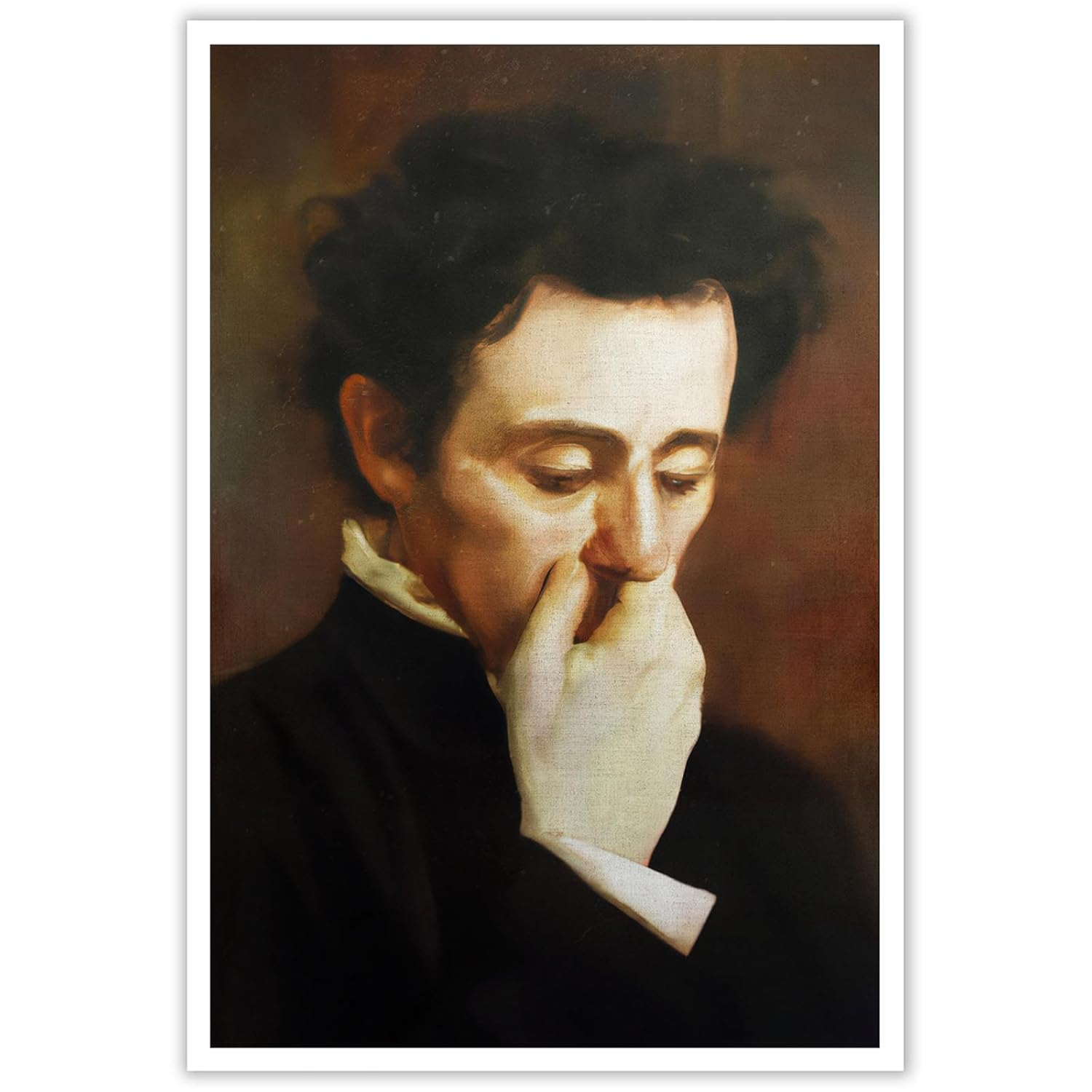 JDNWKBBS Funny Bathroom Canvas Wall Art Humorous Classical Oil Painting Man Covering Nose Posters Vintage Toilet Pictures Prints Rustic Farmhouse Wall Decor for Bathroom Restroom 12x16in Unframed