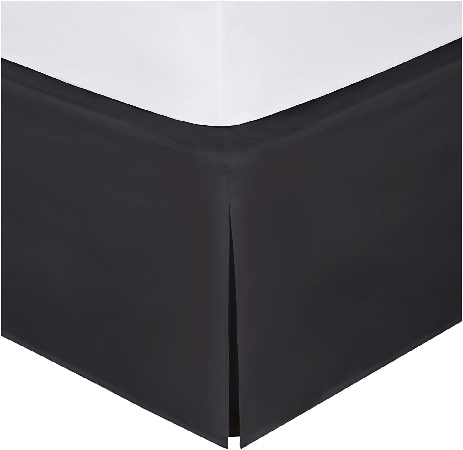 Bed Maker's Wrap-Around Hassle Free, Never Lift Your Mattress Tailored Bed Skirt, 14" Drop Length, King, Black