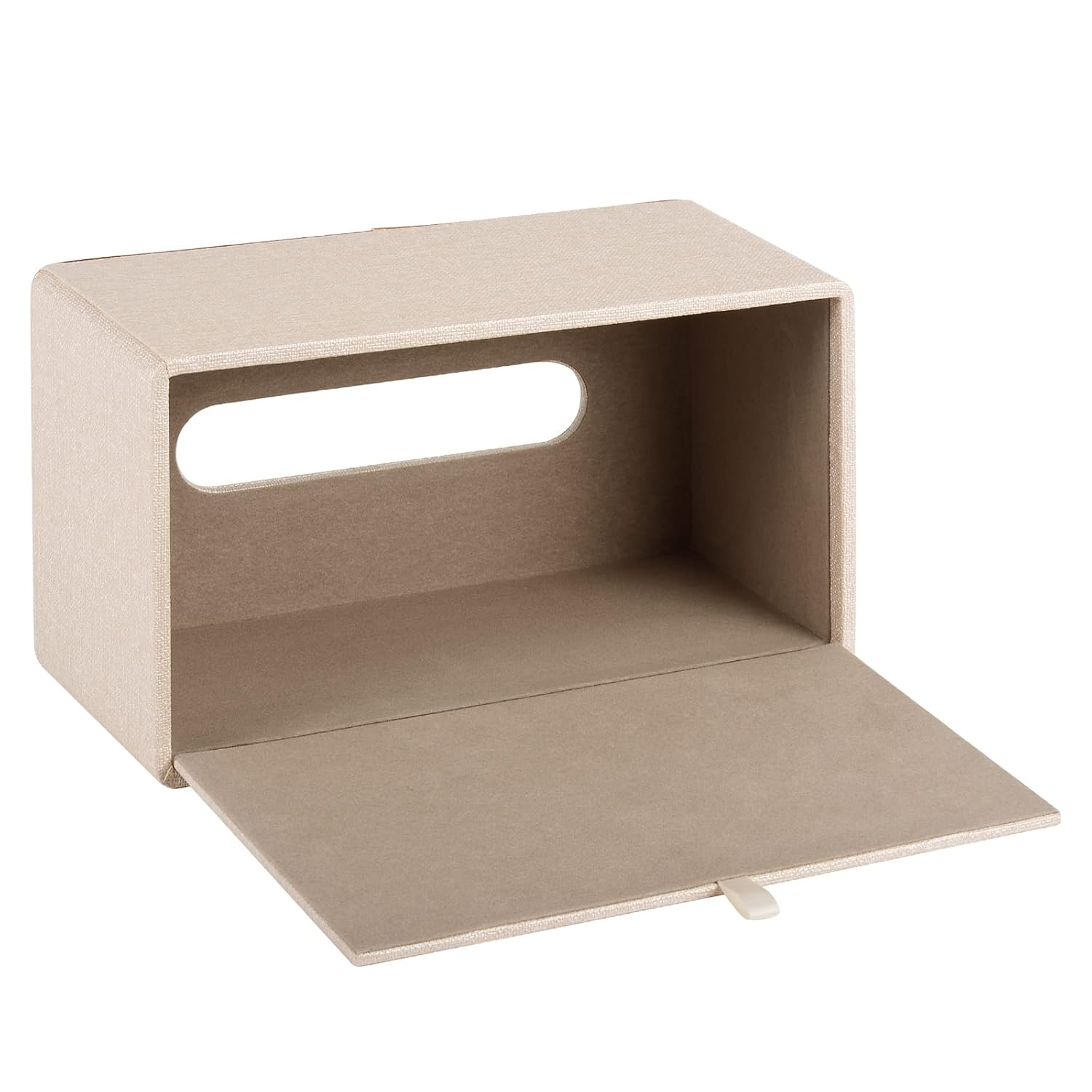 Fashion Leather Tissue Box Holder,Rectangular Tissue Box Cover for Bathroom Dresser Night Stand,Napkin Box Drawer Paper Dispenser,Home Office car Tissue Holder with Magnetic Bottom (Beige)