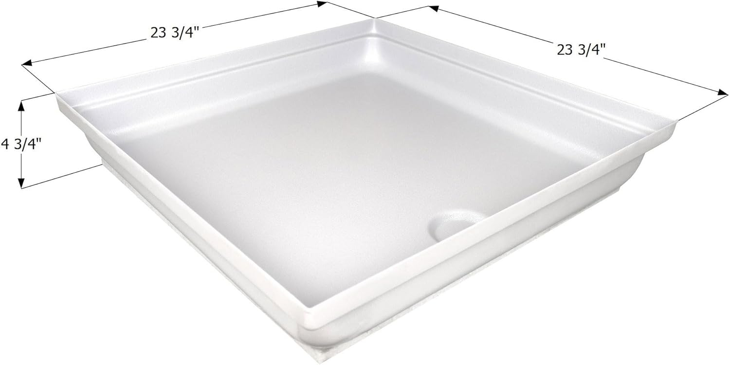 White 24" x 24" Durable RV Shower Pan