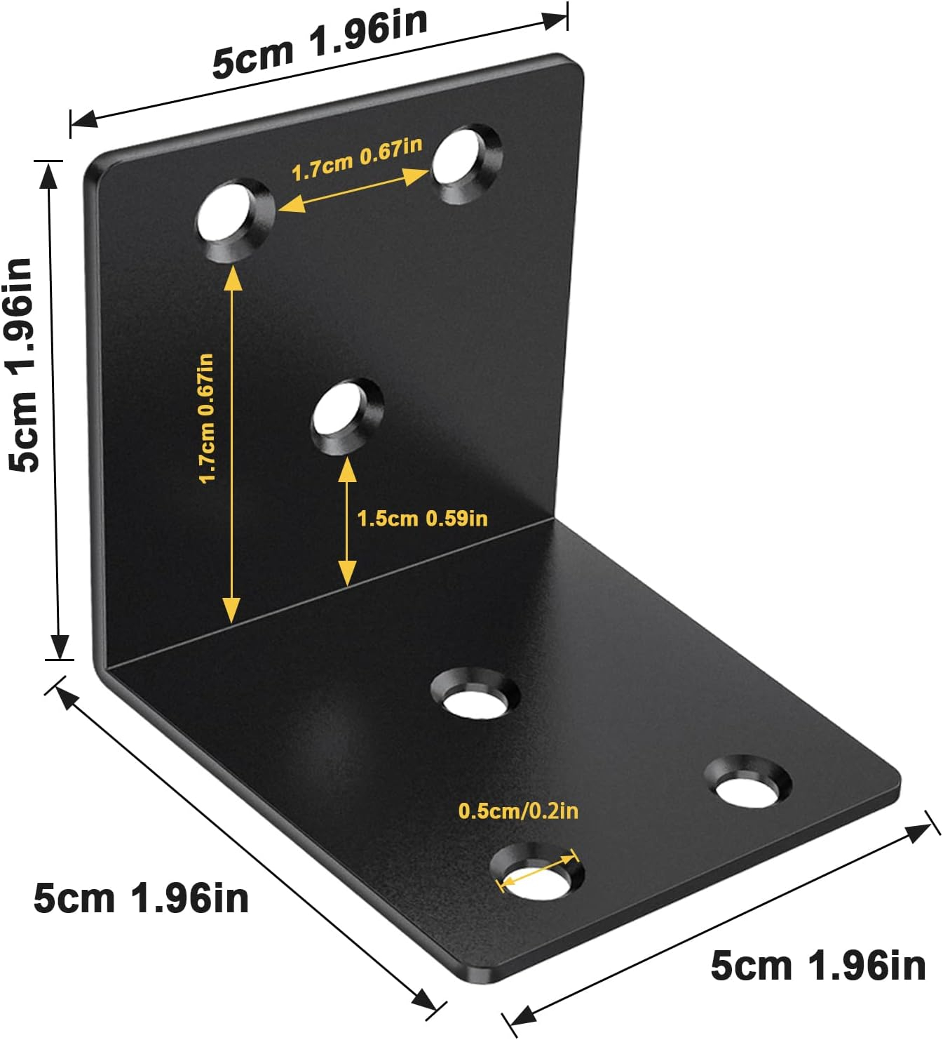 20 Pcs Metal Corner Braces, 1.5in L Brackets for Wood, 90 Degree l Bracket Wide Corner Black Metal Corner Bracket for Wood Furniture Bed Chair