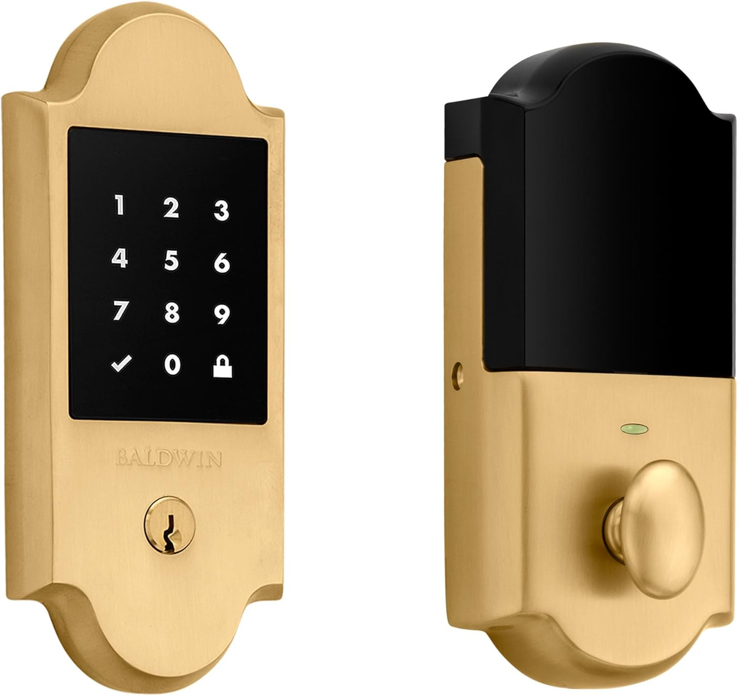 Vintage Brass Touchscreen Electronic Deadbolt with Keyed Entry