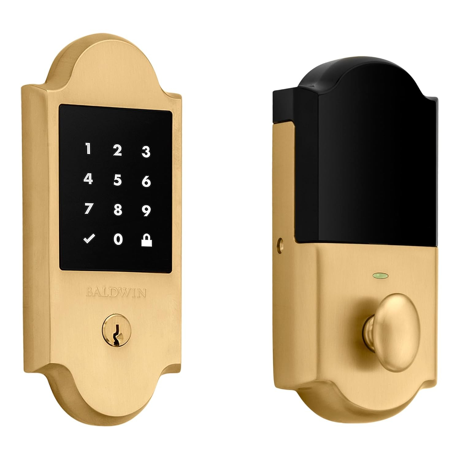 Vintage Brass Touchscreen Electronic Deadbolt with Keyed Entry