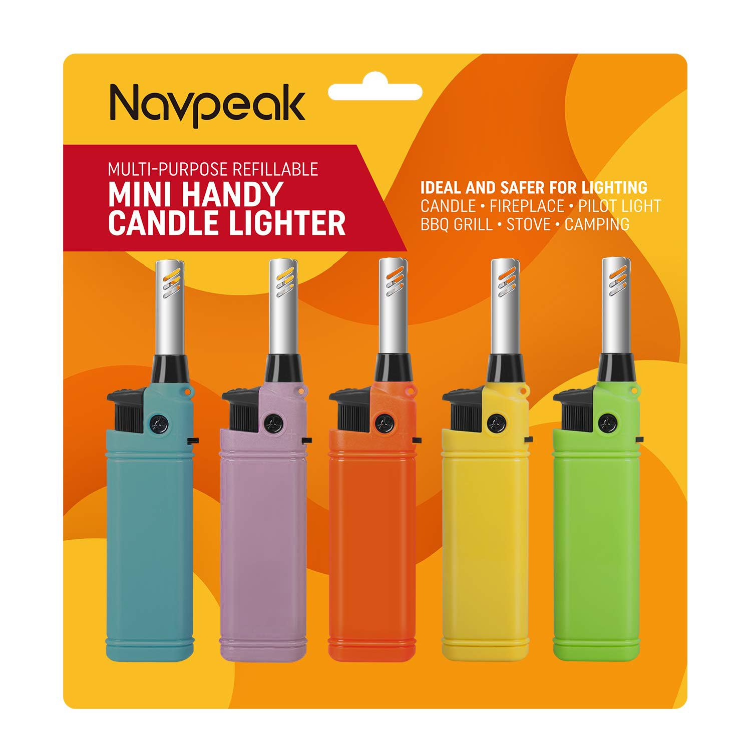 Navpeak Mini Handy Refillable Candle Lighter Set in Assorted Colors