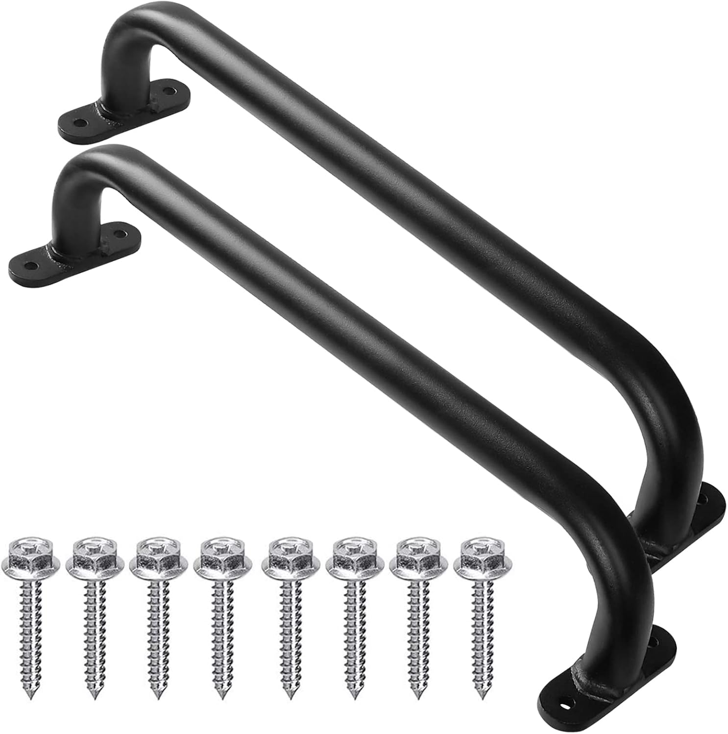 ESPETS 2 Pack 17 Inch Matte Black Safety Handles for Playground Equipment - Swing Set Accessories Grab Handles, Playset Hand Grips, Indoor Monkey Bars for Jungle Gym, Playhouse, Climbing Frame