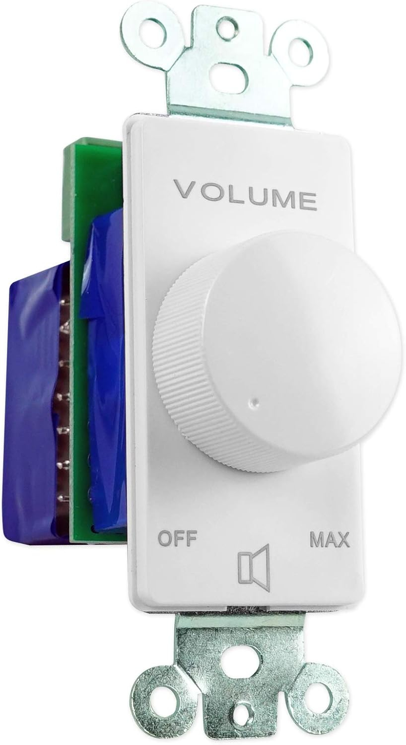 Rockville VOL7035 White 35w 70v Wall Volume Control Zone Controller Box 1-Gang