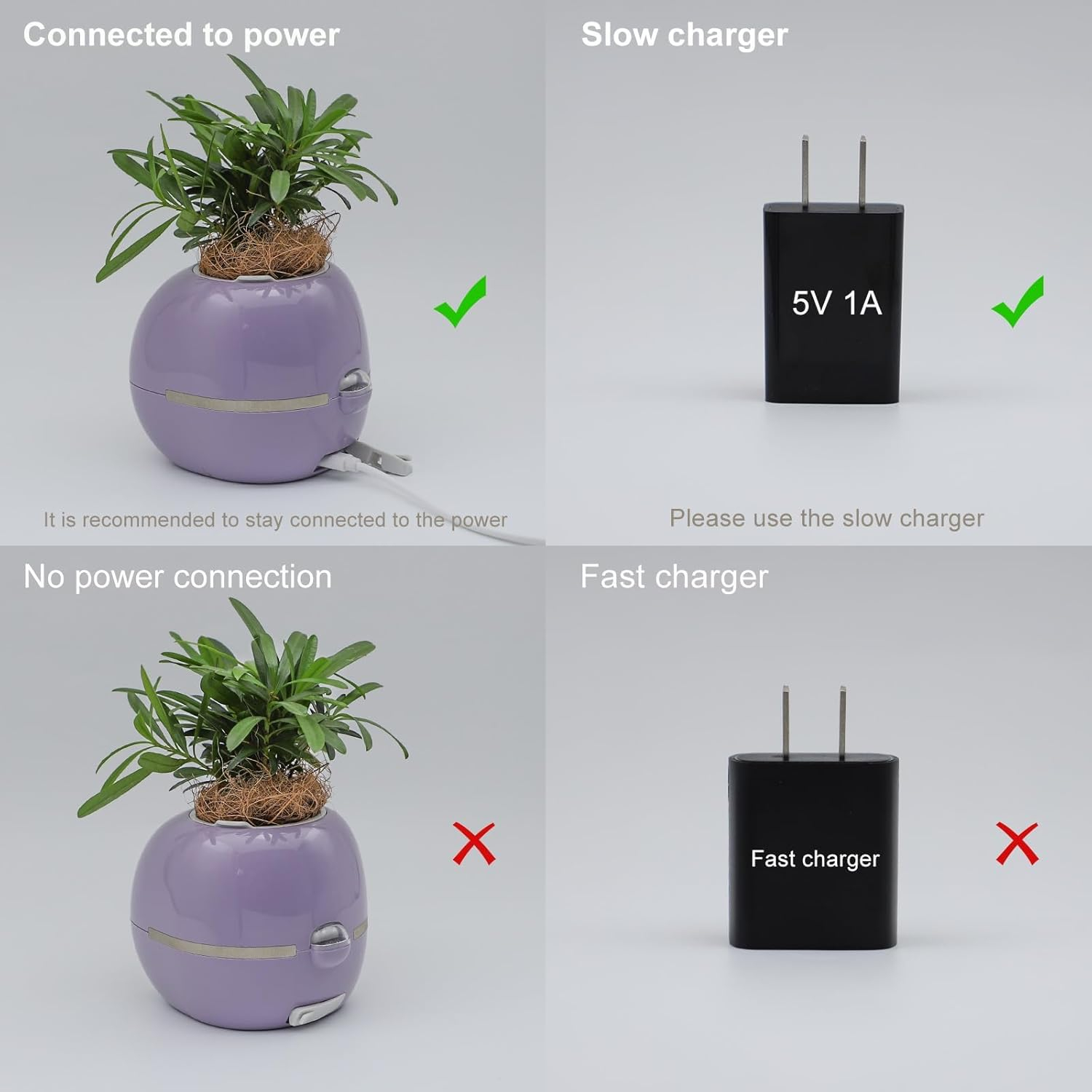 SENIURIS Ai Smart Planter, Intelligent Multiple Pets Like Expressions Flowerpots with Sensors, Smart AI Chips Make Rasising Plants Easy and Fun for Living Room. (Purple)