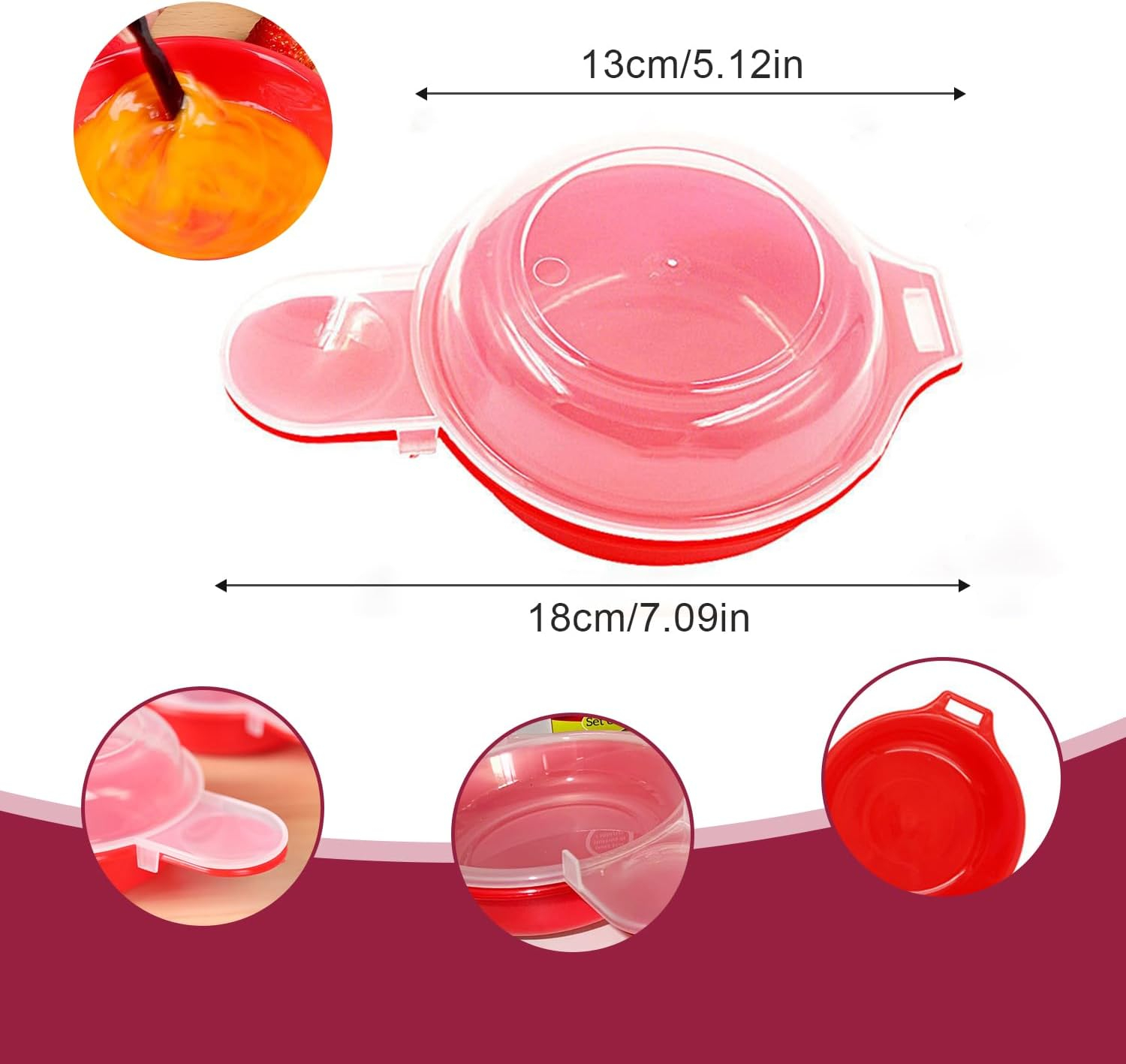 4 PCS Microwave Egg Cooker, Mini Egg Poacher Cooker, Quick and Simple Omelette Maker for Egg Sandwich, Egg Hamburg
