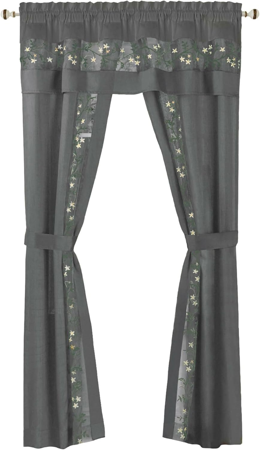 Achim Fairfield 5 Piece Window Curtain Set - 55x63 - Grey