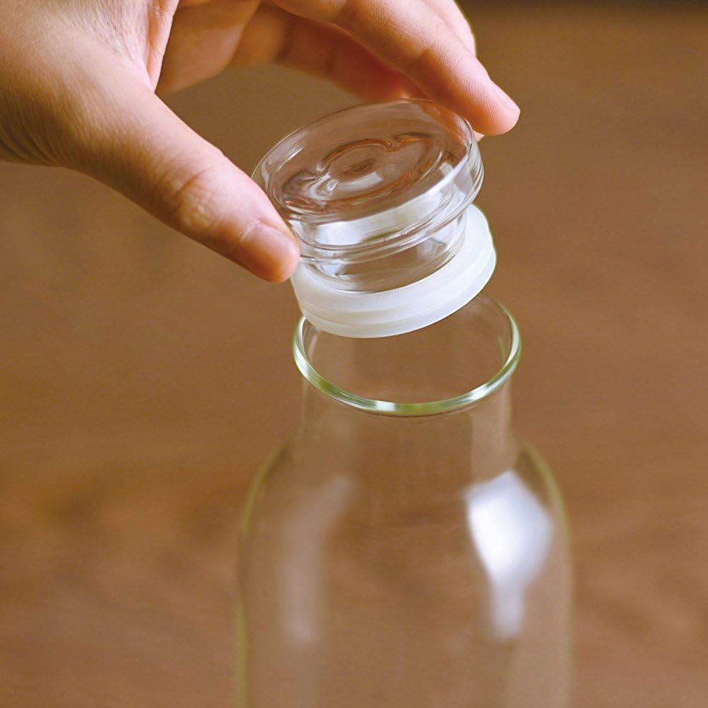 Clear Heat-Resistant Glass 1L Carafe with Silicone Lid