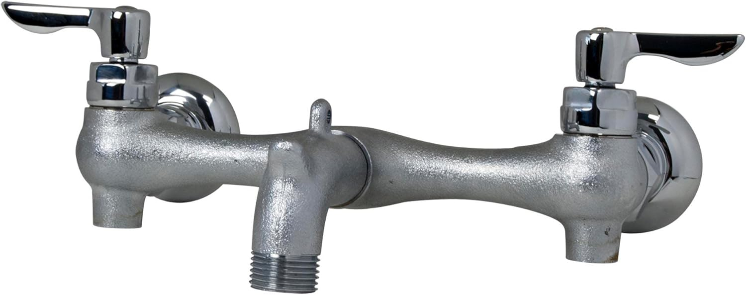 American Standard Exposed Yoke Wall-Mount Utility Faucet with Metal Lever Handles in Polished Chrome