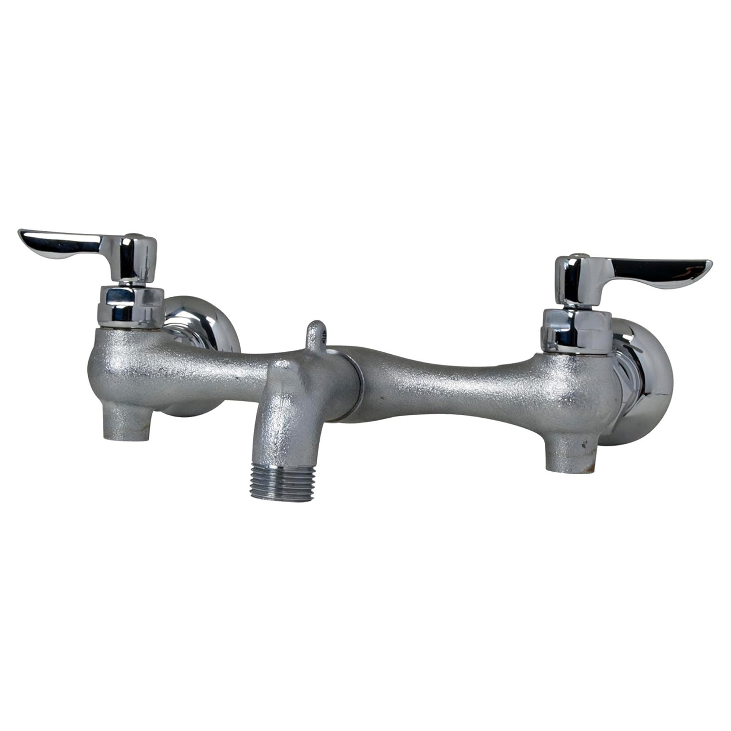 American Standard Exposed Yoke Wall-Mount Utility Faucet with Metal Lever Handles in Polished Chrome