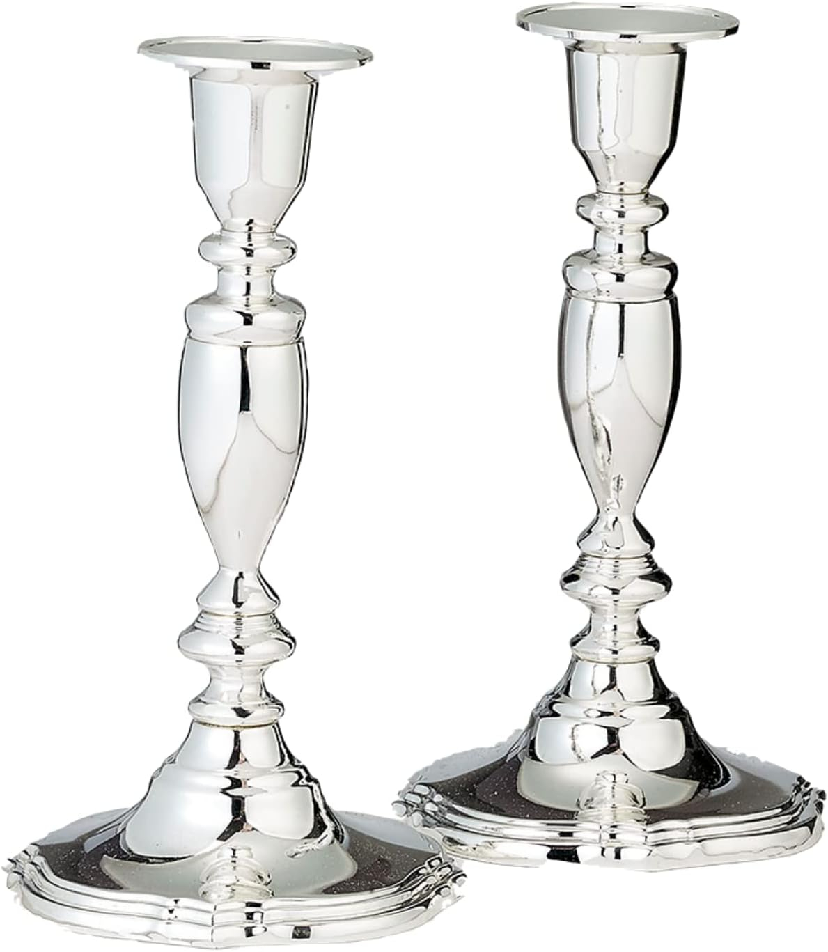 Rite Lite Set of 2 Silver Shabbat Tabletop Candlesticks 7"