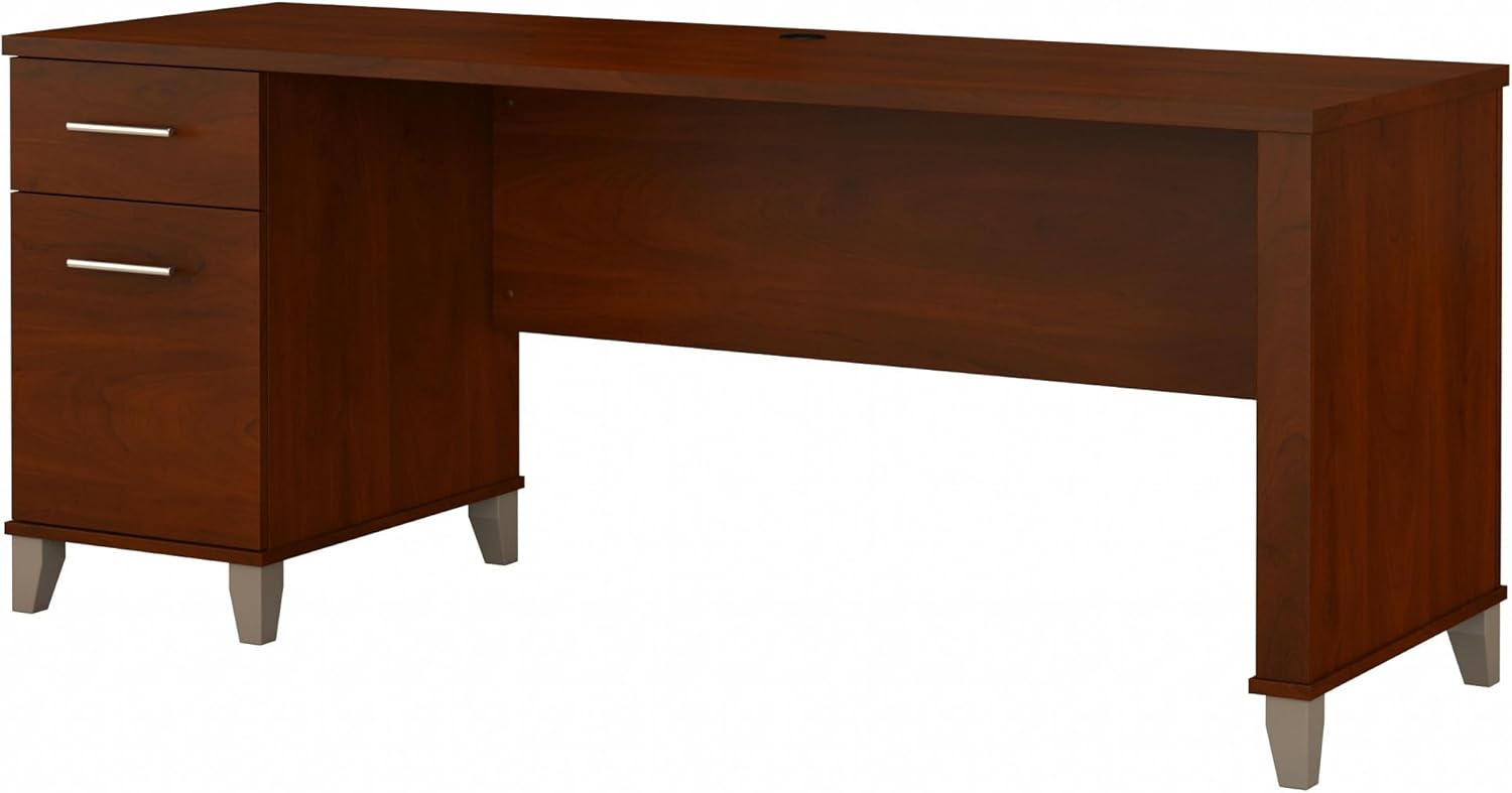 Bush Furniture Somerset 72" Single Pedestal Desk, Hansen Cherry