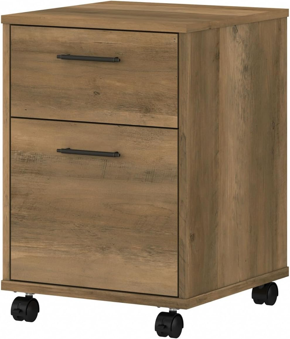Bush Furniture Key West Mobile File Cabinet, 2 Drawer, Reclaimed Pine