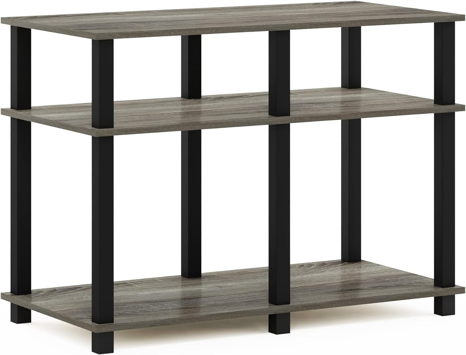 Furinno Romain Turn-N-Tube TV Stand for TV up to 40 Inch, French Oak/Black
