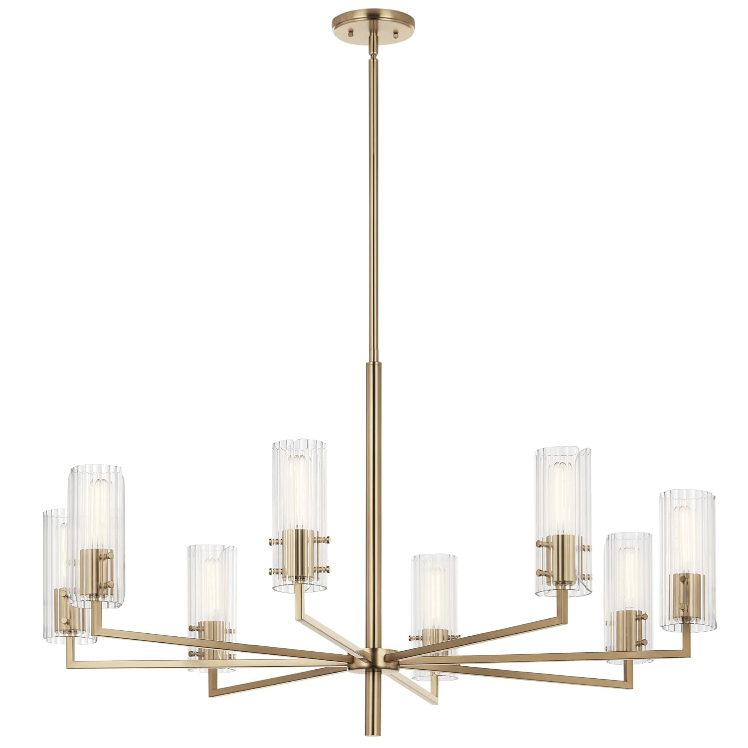 Kichler Velestino 8 -Light Polished Gold Modern/contemporary For Use in Bedrooms, Dining Rooms, Foyers, Kitchens, Living Rooms Chandelier