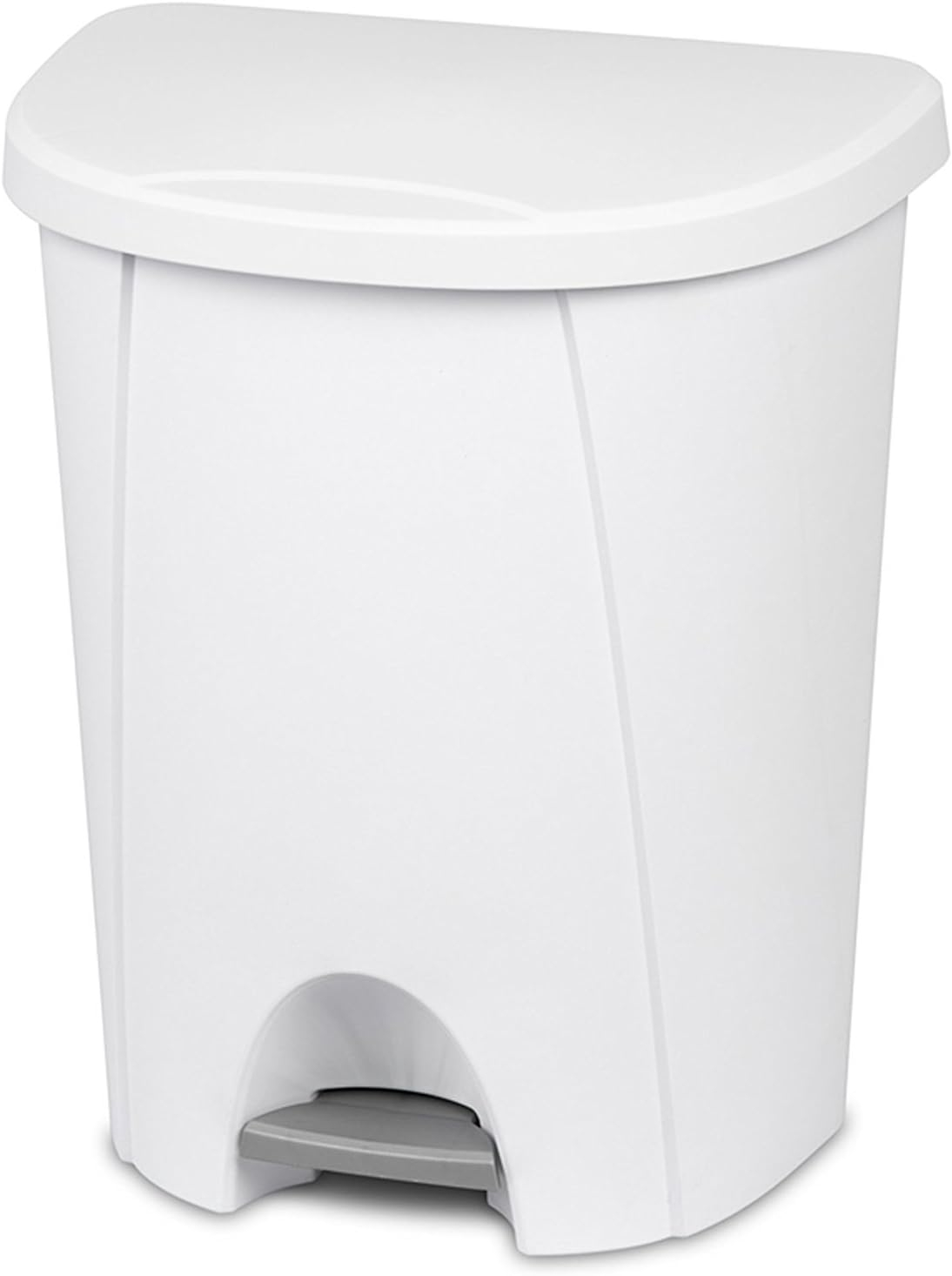 Sterilite 10948004 6.6 Gallon/25 Liter Portable Home StepOn Wastebasket, White