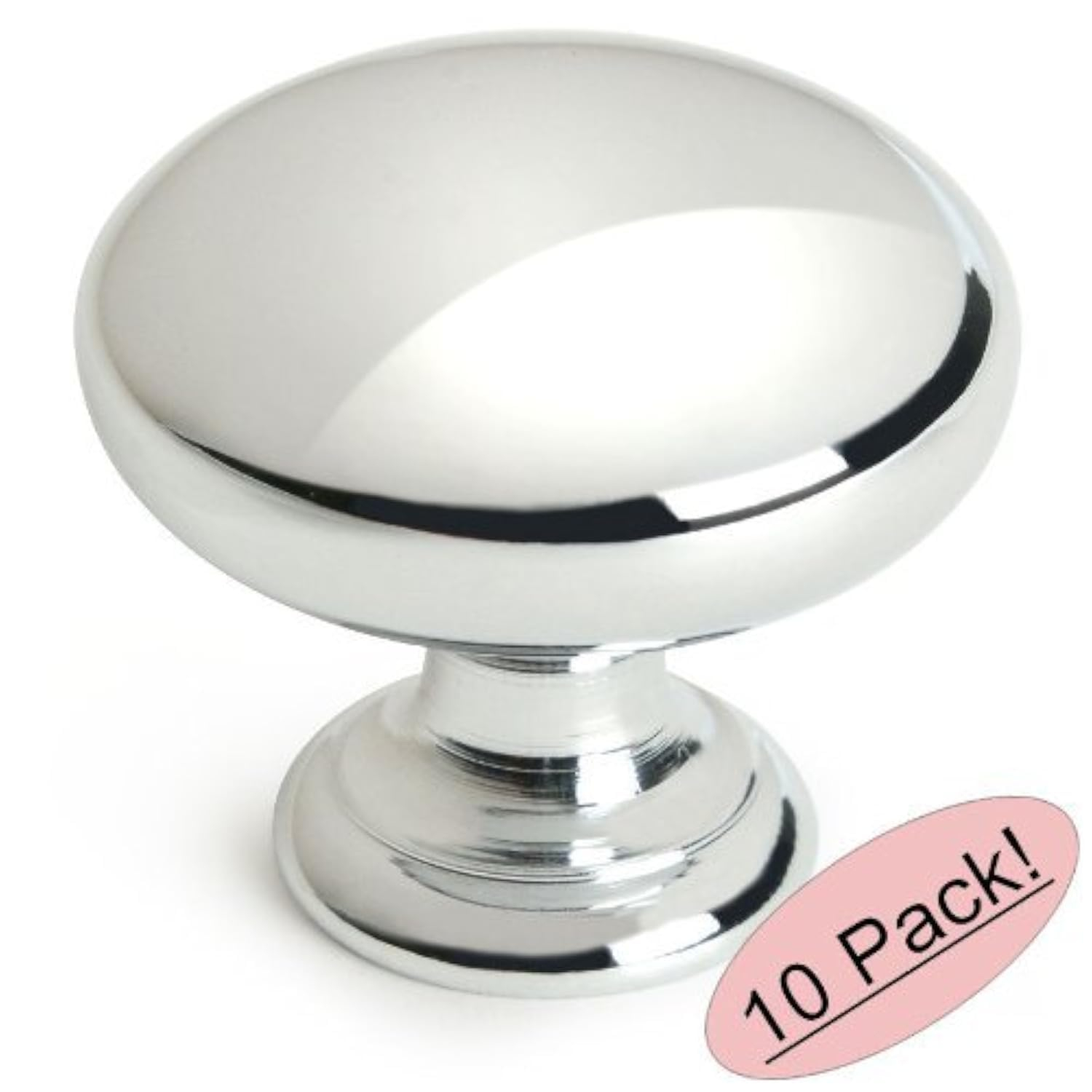 Cosmas 10 Pack 4950CH Polished Chrome Cabinet Hardware Round Mushroom Knob - 1-1/4" Diameter