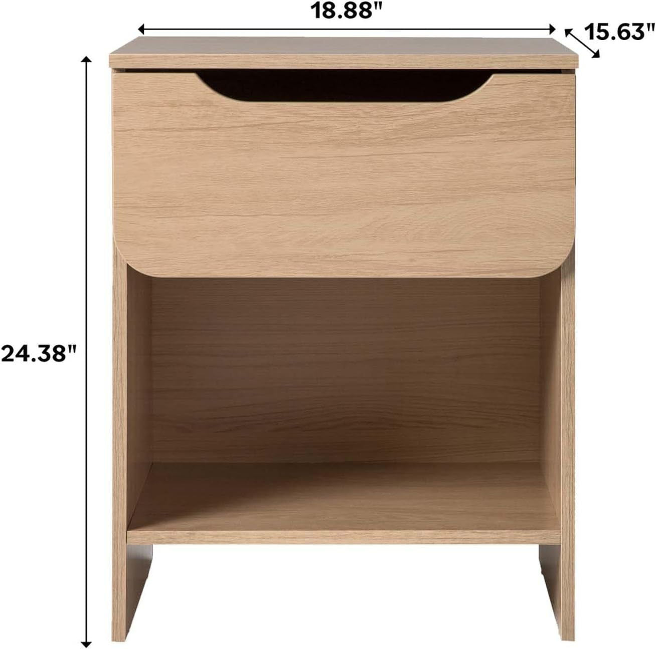 Walker Edison Modern Scandi 1-Drawer Nightstand, Riviera