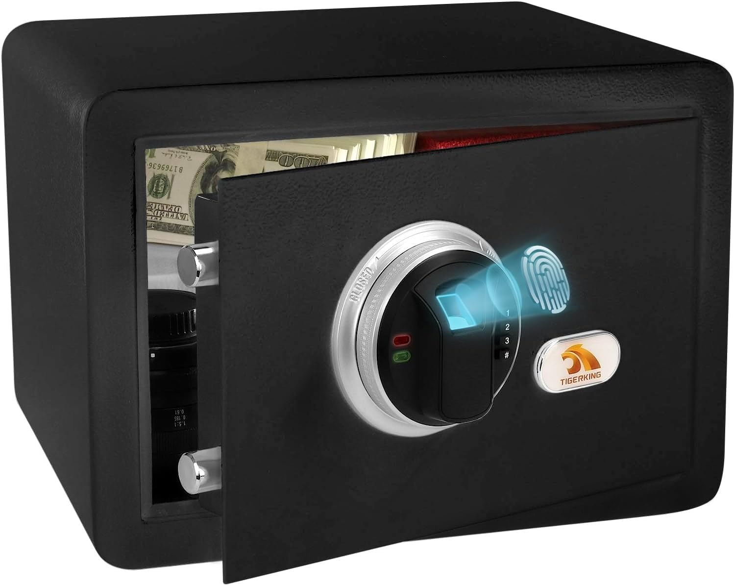 TIGERKING Security Fingerprint Biometric Safe Digital Safe for Home, Office- Black