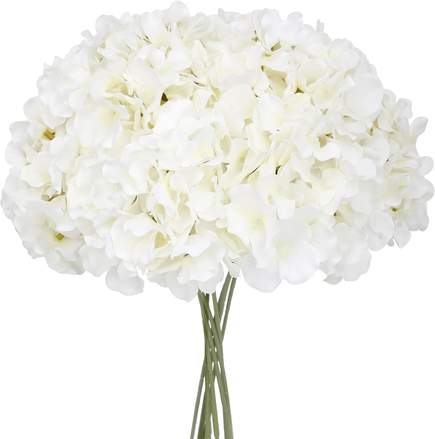 AVIVIHO Hydrangea Artificial Flowers Realistic White Fake Hydrangeas Silk Flowers with Stems Pack of 10 for Spring Mother's Day Easter Gifts Wedding Floral Bouquet Home Decor Party Decoration