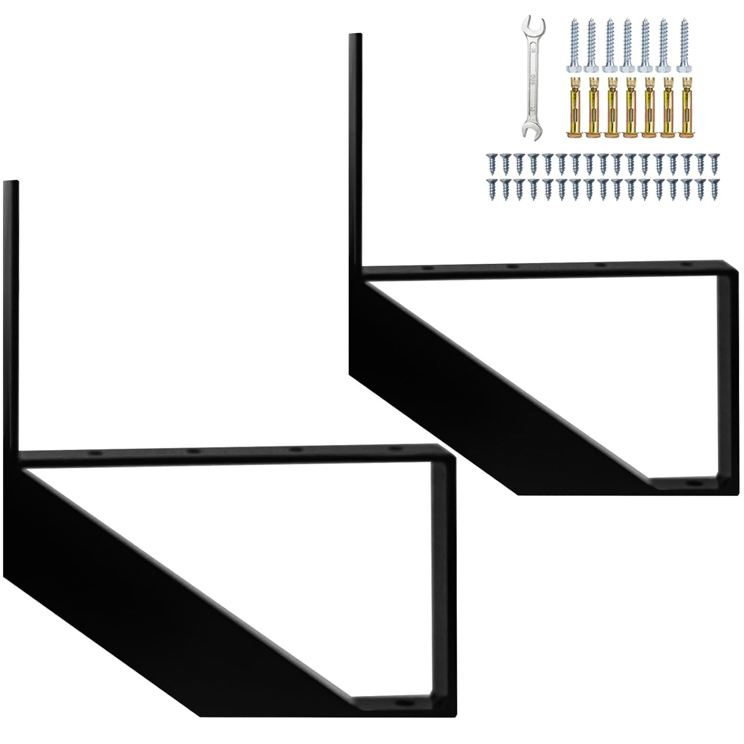 Steel Stair Riser 1 Step, Metal Stair Stringers for Deck Height 11.9 inches, Steel Stair Step Riser for Outside Stairs (2Pack)