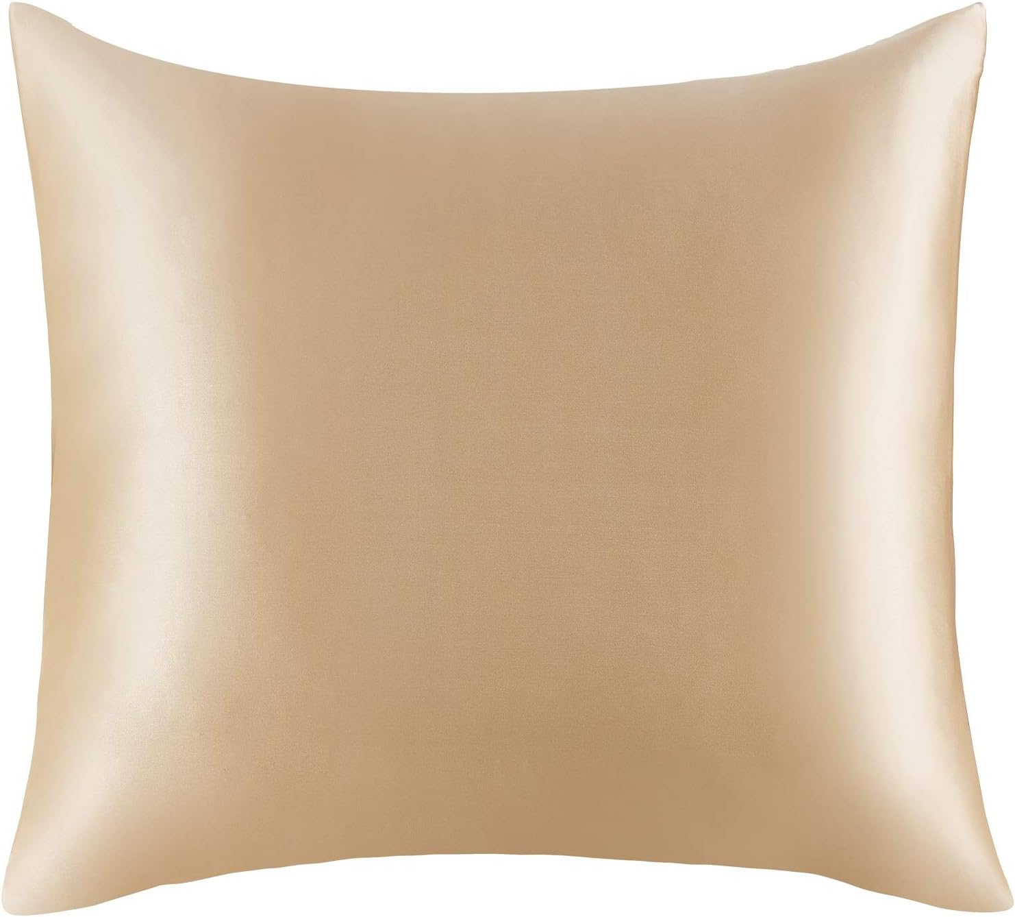 Mellanni Gold Silk Throw Pillow Cover in Gift Box, Mulberry Silk, 18x18, 1 Count