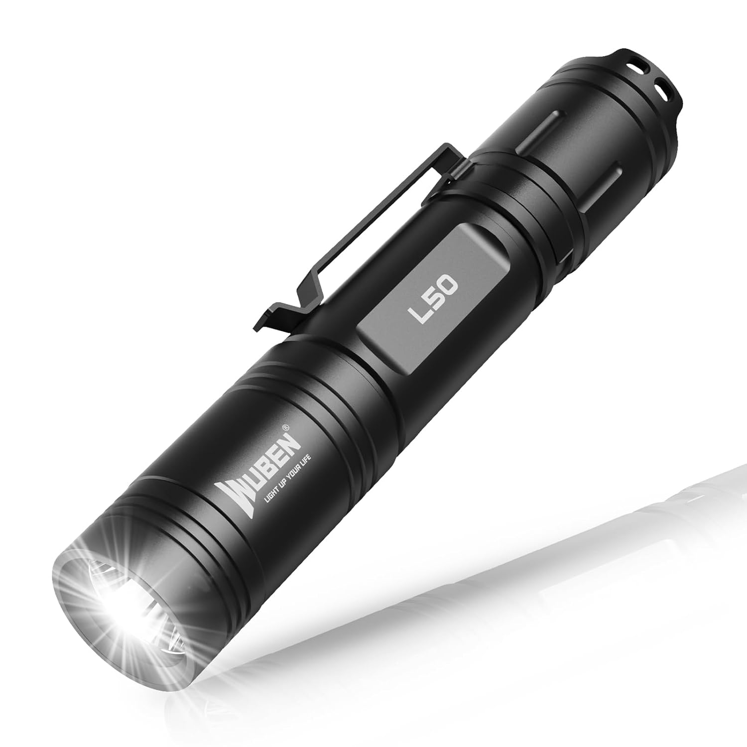 Wuben L50 Rechargeable Tactical Flashlights, 1200 Lumens, IP68 Waterproof, 5 Modes for Emergency, Rescue, Inspection, Hunting