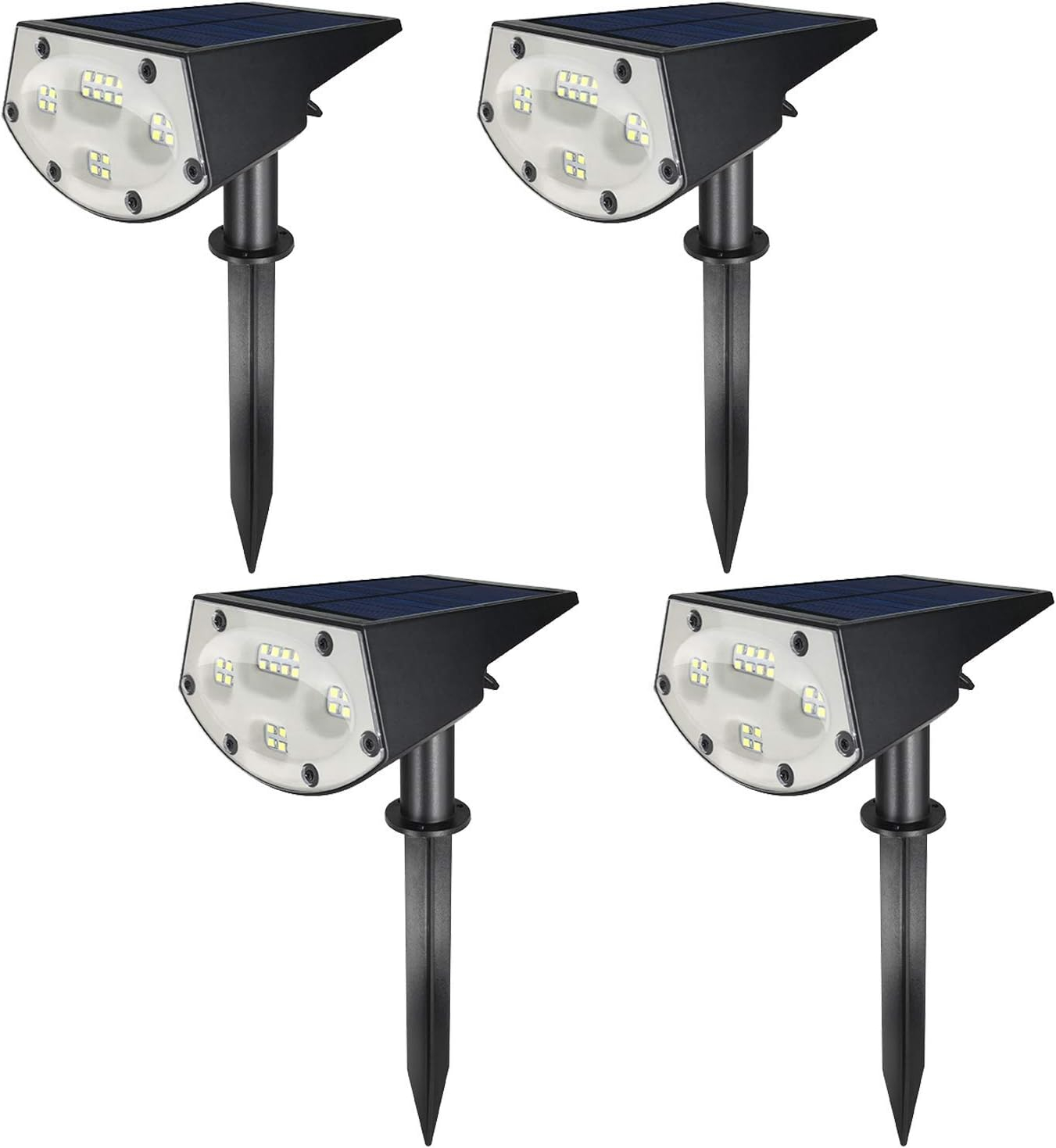 WBM Solar Spot Lights Outdoor,20 LED Waterproof Landscape Spotlight, 500 Lm -Warm White Light,4 Pack