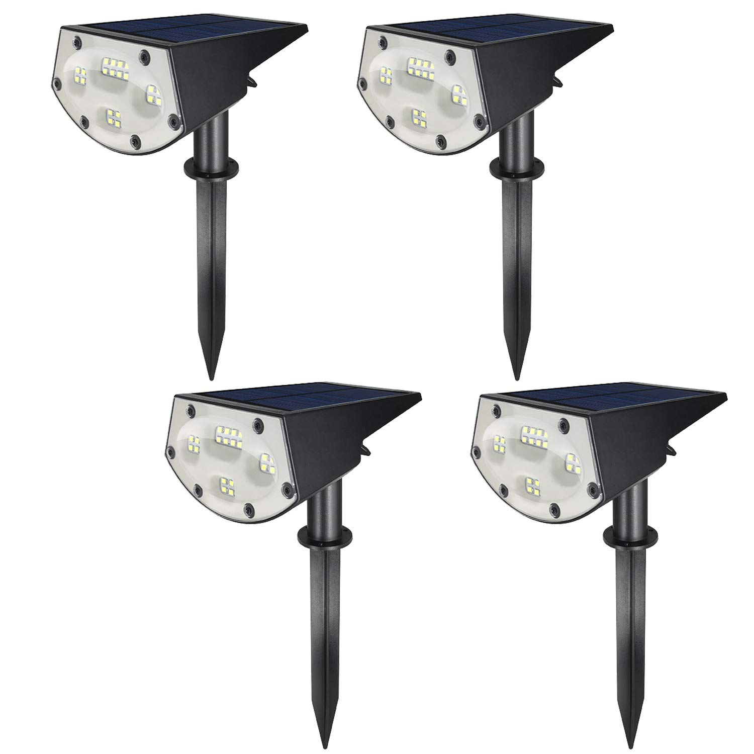 WBM Solar Spot Lights Outdoor,20 LED Waterproof Landscape Spotlight, 500 Lm -Warm White Light,4 Pack