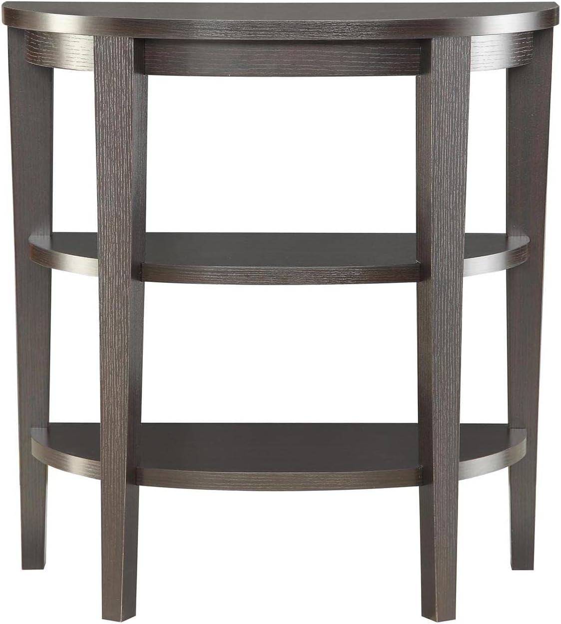 Convenience Concepts Newport Half-Circle Console Table with Shelves, Espresso
